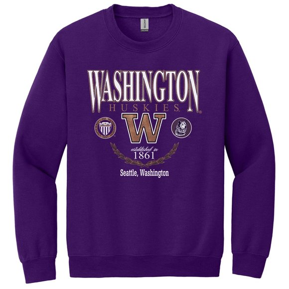 Vintage 90s University Of Washington Sweatshirt, Washington Huskies Shirt tee - Picture 1 of 2